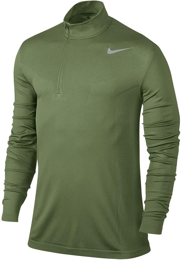 Amazon.com : Nike Men's 2017 Dri-Fit Knit Half-Zip Pullover, Palm Green/Cargo Khaki/Flt Silver 