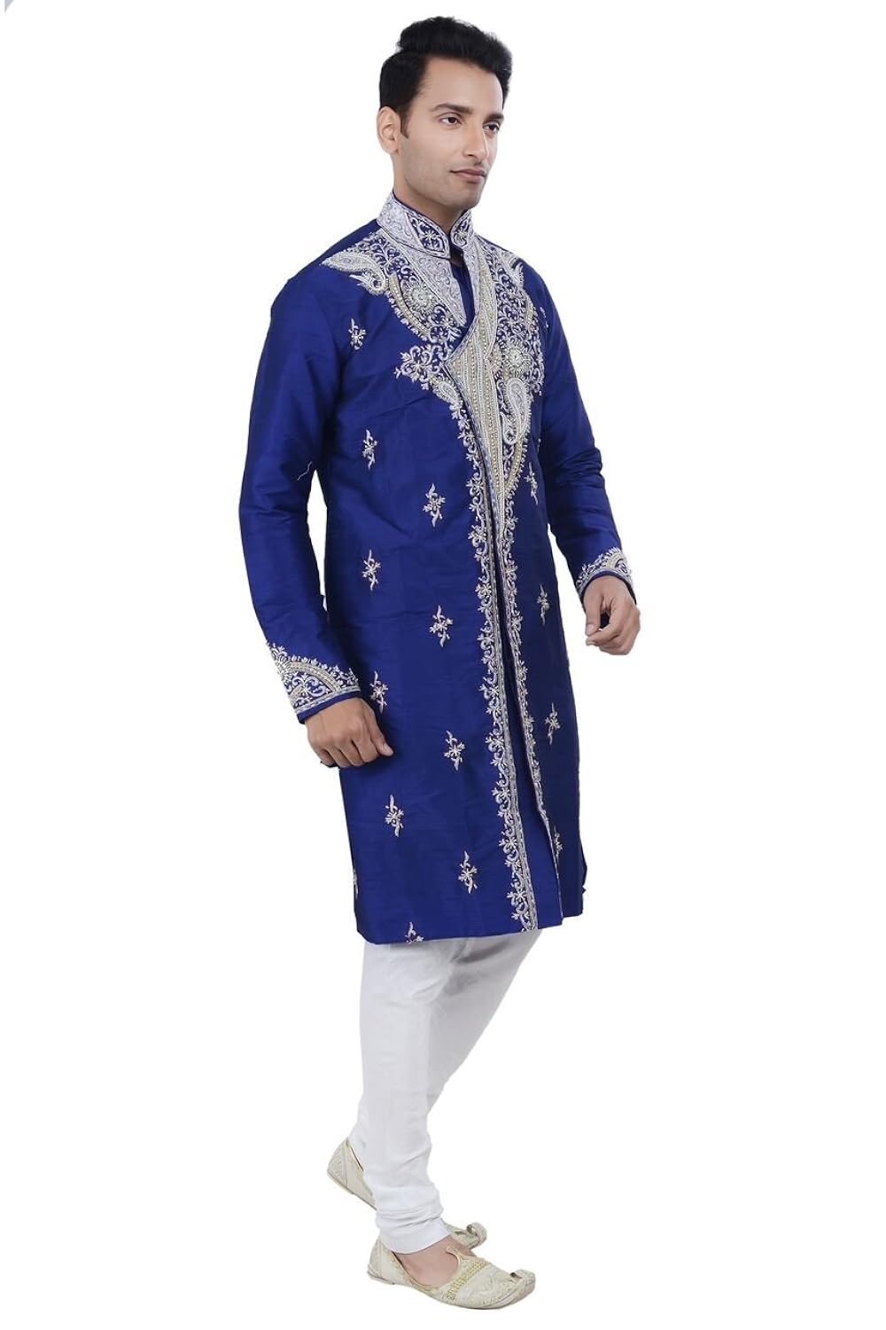 ethnic indian design blue kurta sherwani