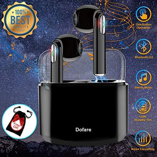 Wireless Earbuds,Bluetooth Earbuds Stereo Wireless Earbuds with Microphone Mini Wireless Earphones for Cell Phones Sports Earpieces Bluetooth 5.0 in Ear Bluetooth Earphones for Android Phones Black