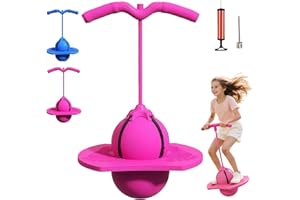 Balance Jumping Ball with Handle, 2026 Bounce Jumper for Kids with Pump, Bouncing Jump Ball Board for Indoor Outdoor Play, Ba
