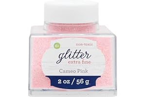 Sulyn Extra Fine Cameo Pink Glitter Stacker Jar, 2 ounces, Non-Toxic, Stackable and Reusable Jar, Multiple Slot Openings for 