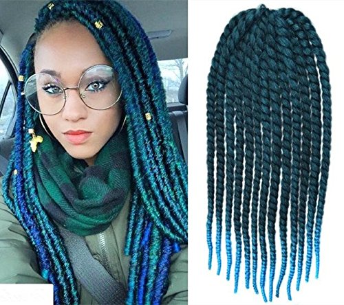 Amazon.com : Off Black to Aqua Two Colors Ombre Crochet Braid Hair