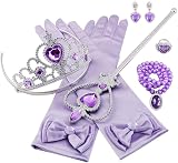 Vicloon Elsa Dress Up Accessories Set of 9 Purple Crown Gloves Wand Jewelry view 2