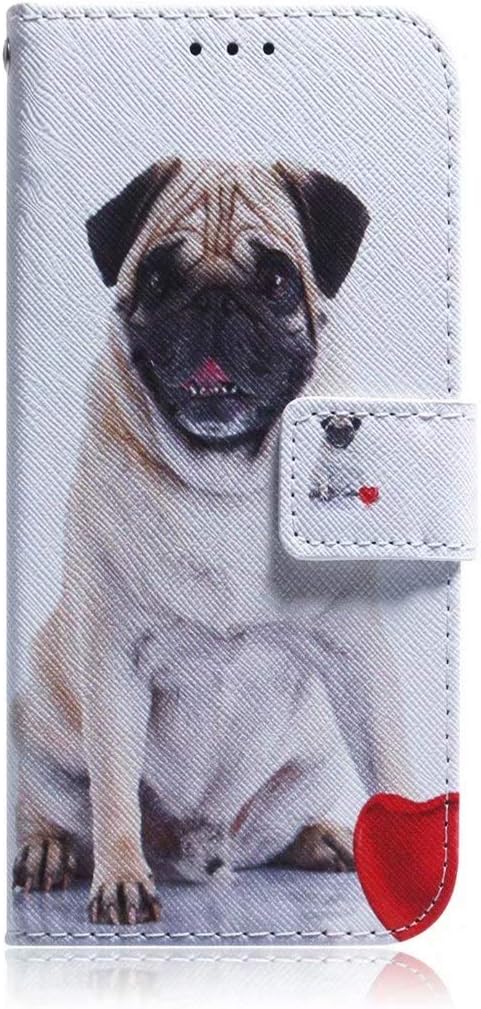 Honor 9X Case, Honor 9X Pro Case, Shock-Absorption PU Leather Flip Case Slim Notebook Wallet Cover with Card Slot ID Slot Magnetic Stand Soft TPU Bumper Protective Skin for Honor 9X, Honor 9X Pro Pug