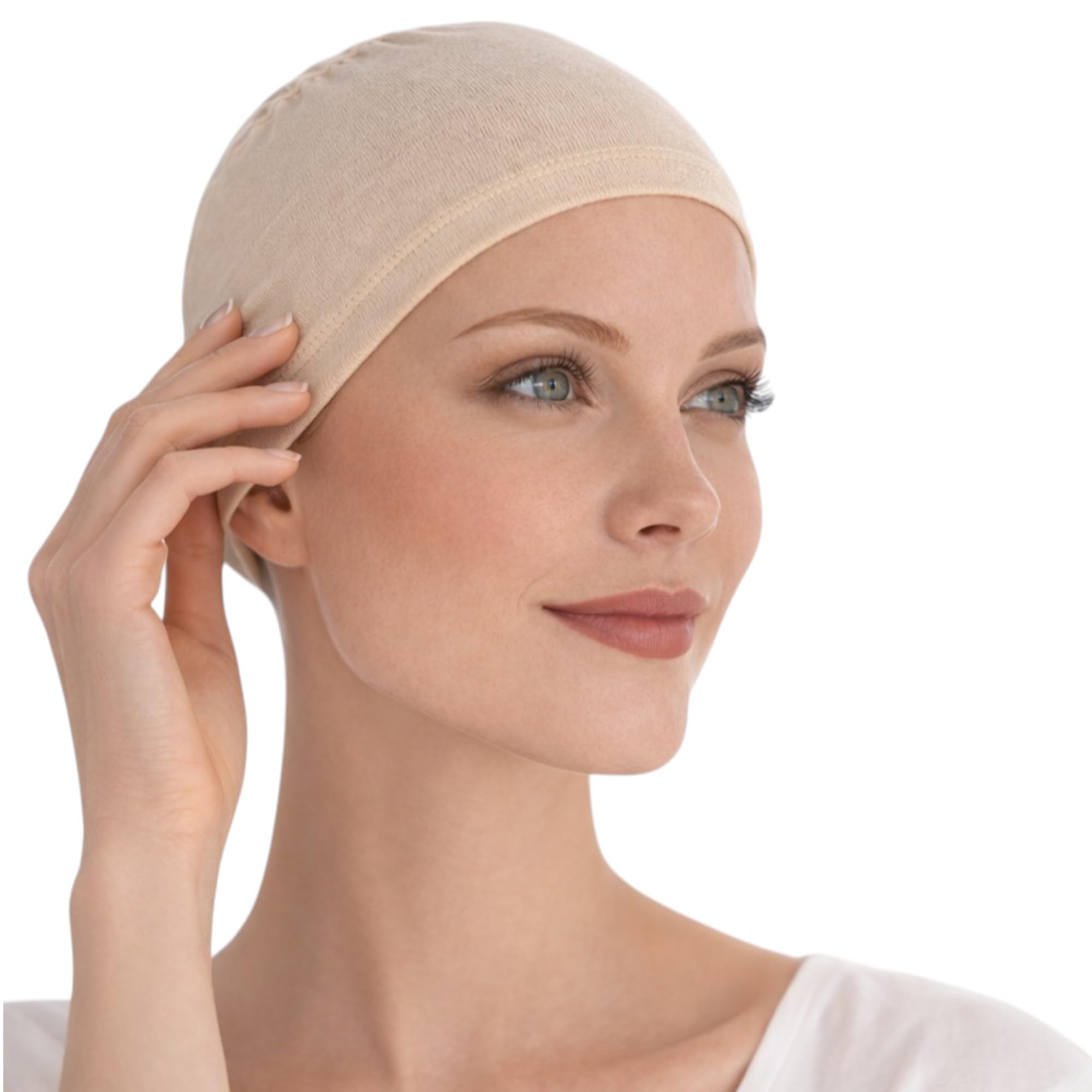 LUTTMANN® Wigs Bamboo Wig Cap head protection under cap in colour beige - wearable under human hair wigs, synthetic hair wigs, headscarves, caps, turbans or riding helmets