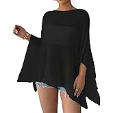 Womens Sheer Poncho Top See Through Mesh Cover Up Chiffon Flowy Tops