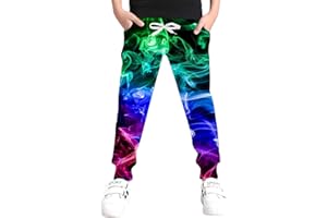 UNICOMIDEA 6-16T Boys Pants Girls Funny Joggers Sports Sweatpants with Drawstring