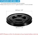 PATIKIL 6x 5 Gallon Bucket Lids Seal Leak Proof Screw On Black PP Plastic view 2