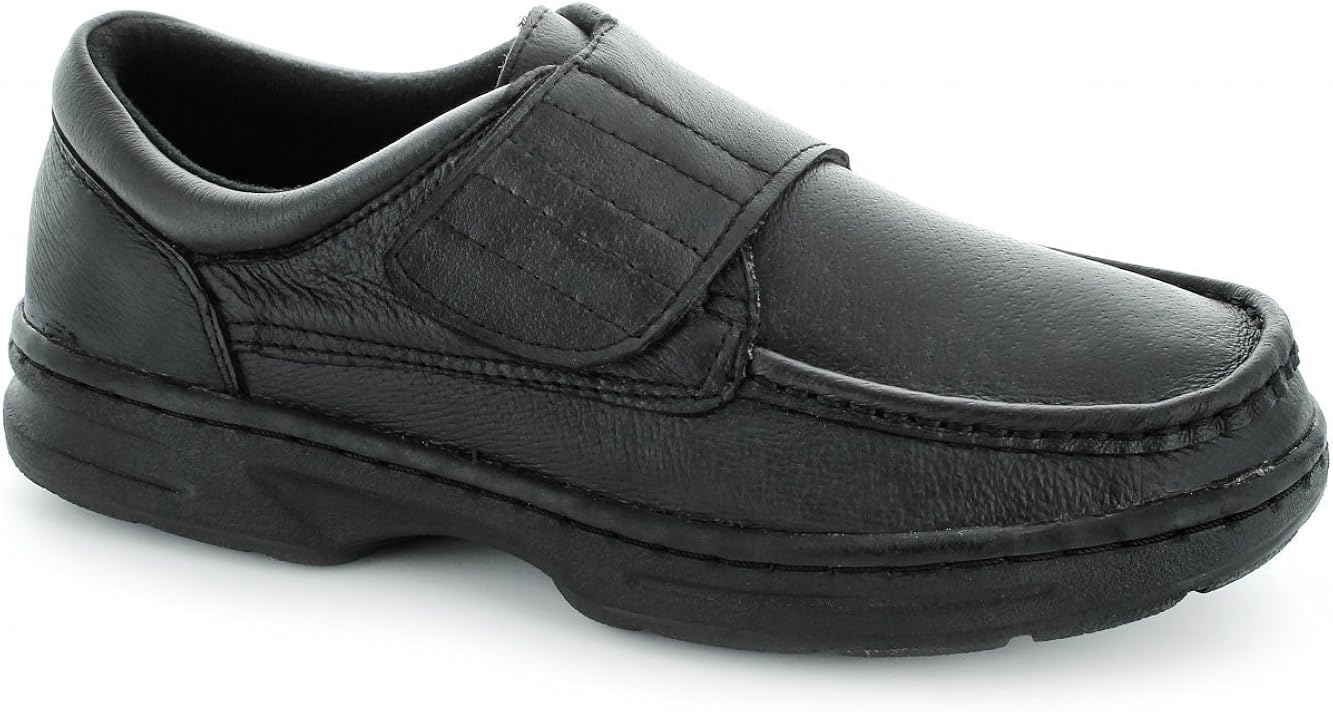 mens wide fitting trainers with velcro fastening