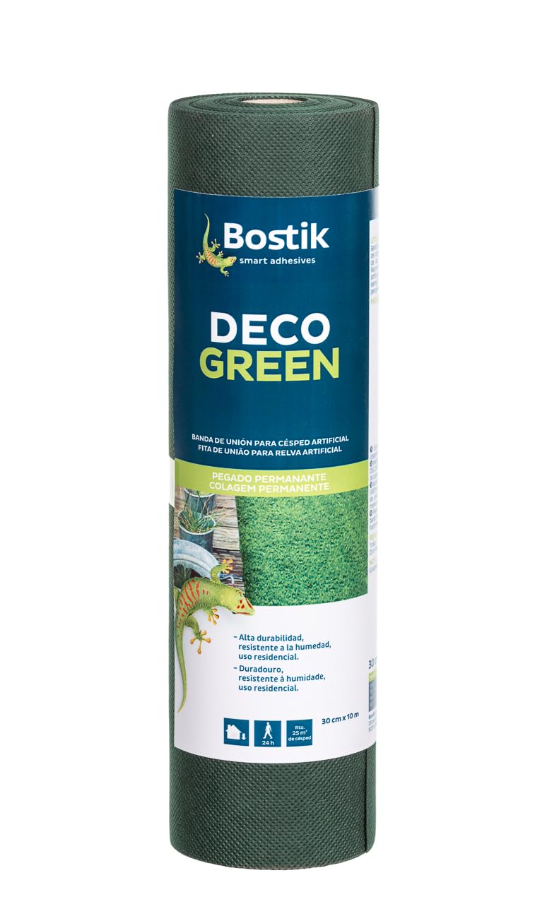 BOSTIK Deco Green Union Ribbon, 10 m x 30 cm, Green, Black