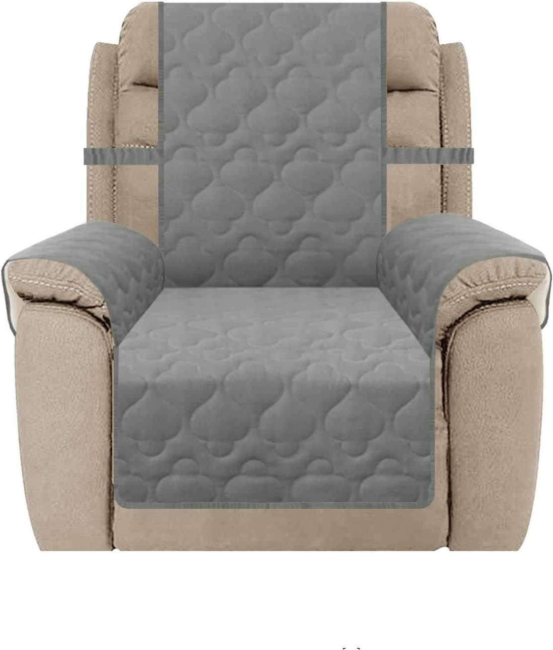 SUNNYTEX Waterproof Oversized Recliner Slipcover, Large Reclner Chair Cover Non-Slip Couch Cover Furniture Protector for Pets Children&Dog (Recliner(Oversized),Grey)