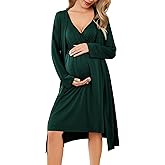 Ekouaer Maternity Nursing Gown and Robe Set Labor Delivery Nursing Nightgowns for Breastfeeding Pregnancy Clothes
