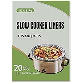Slow Cooker Liners 20pcs, Large 13“ x 21” Disposable Cooking Bags for 3QT to 8QT Slow Cookers, Cooking Tray for Oval and Round Pots (20)