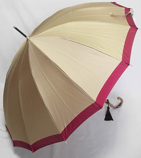 Amazon 前原傘 ブランド レディース 長傘 婦人用 雨傘 16本骨 カーボン傘 皇室御用達 前原光榮商店 女性用長傘 レディース かさ 軽量 皇室御用達前原光榮商店 前原傘 カーボン骨 16本骨 ボーダー 寒竹 ベージュ 皇室御用達前原光榮商店 長傘 通販