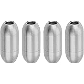 Uxcell Leather Cord End Clasp, 4pc 3mm Hole Leather Clasps, Cord End Caps Closures for DIY Crafts, Silver