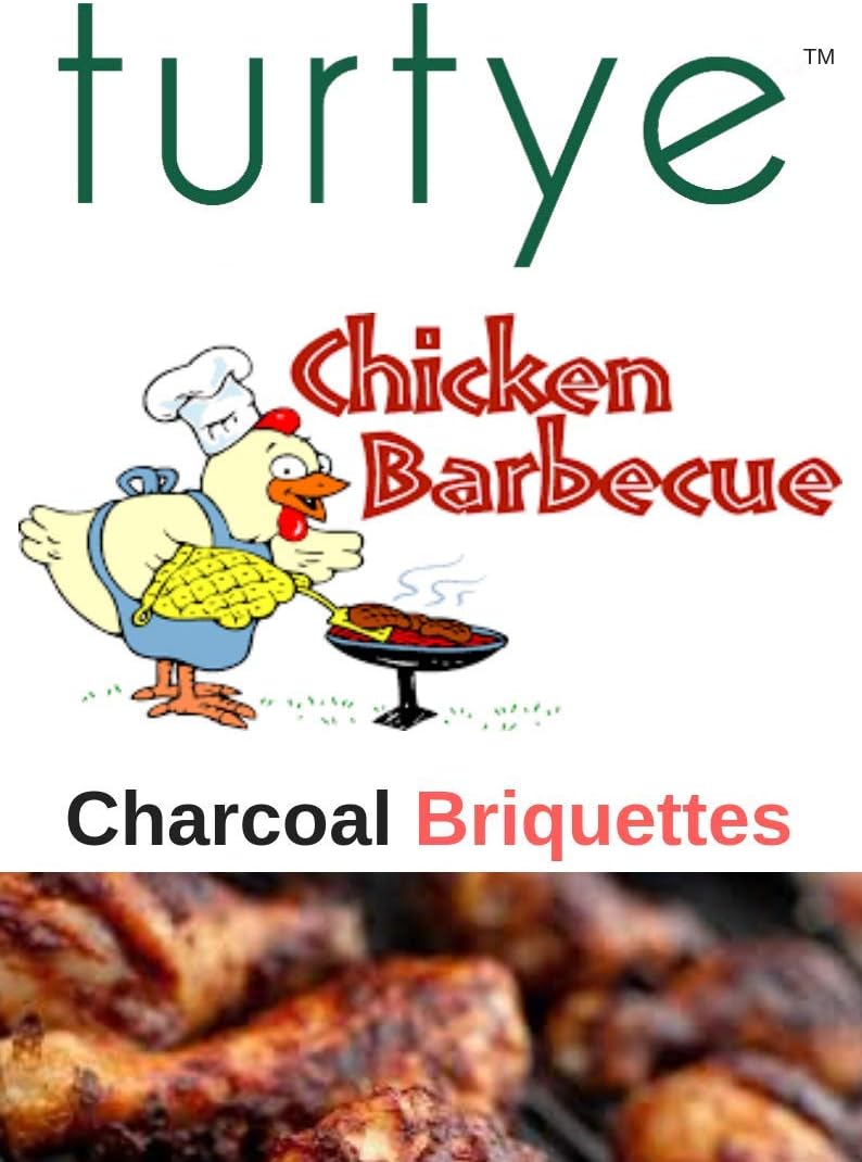Turtye Black Charcoal Briquettes for Chicken Barbecue (10Kg)