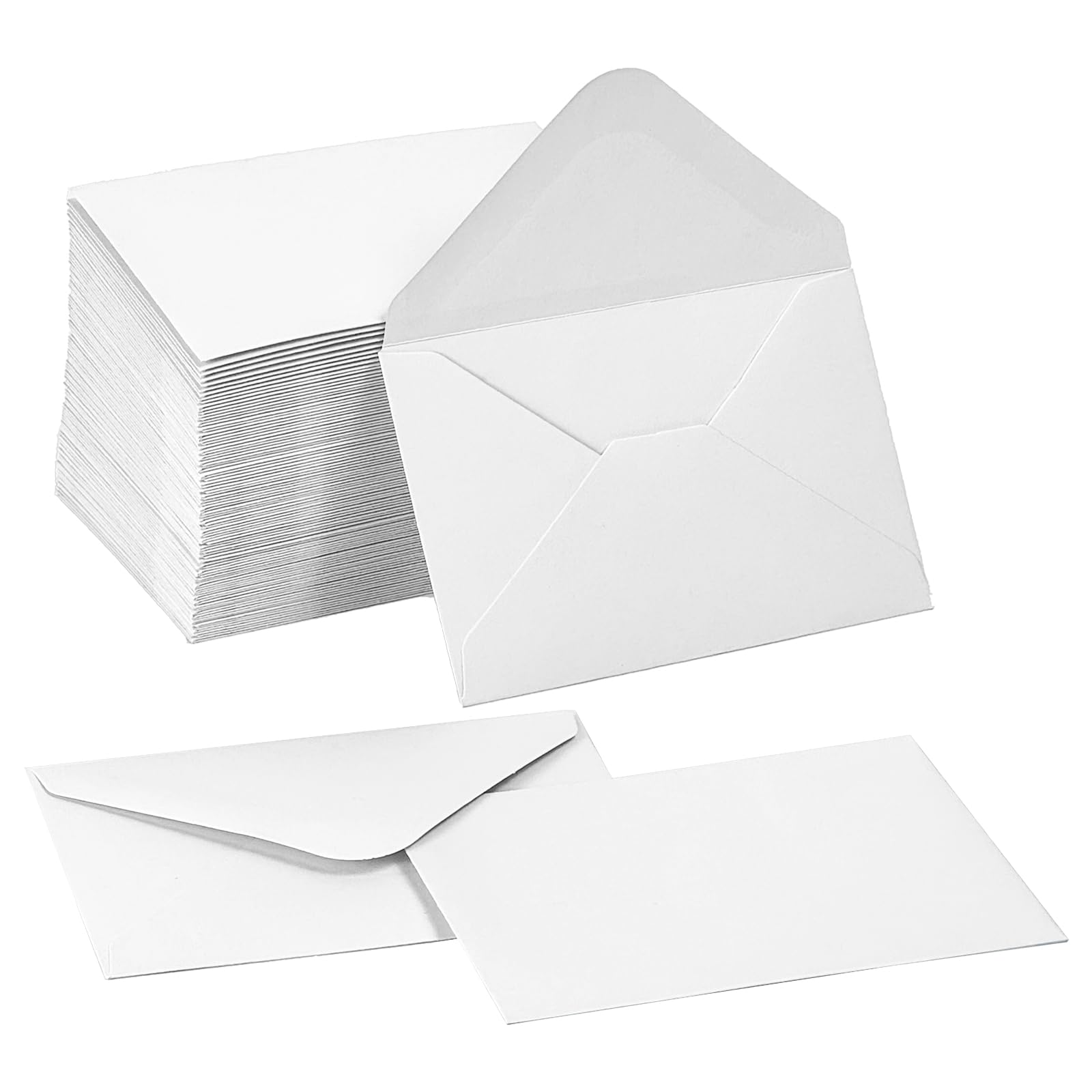 Photo 1 of 100 Pack Gift Card Envelopes 4 x 2.75" Mini Envelopes 120GSM Small Paper Business Gift Card Sleeves Bulk,Tiny Little Greeting Card Envelope Pockets for Invitation (White)