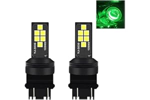SOCAL-LED LIGHTING 3156 3157 Green LED Turn Signal Bulb Advanced 3030 SMD Bright Colorful DRL Brake Lamp Parking Tail Light, Pack of 2