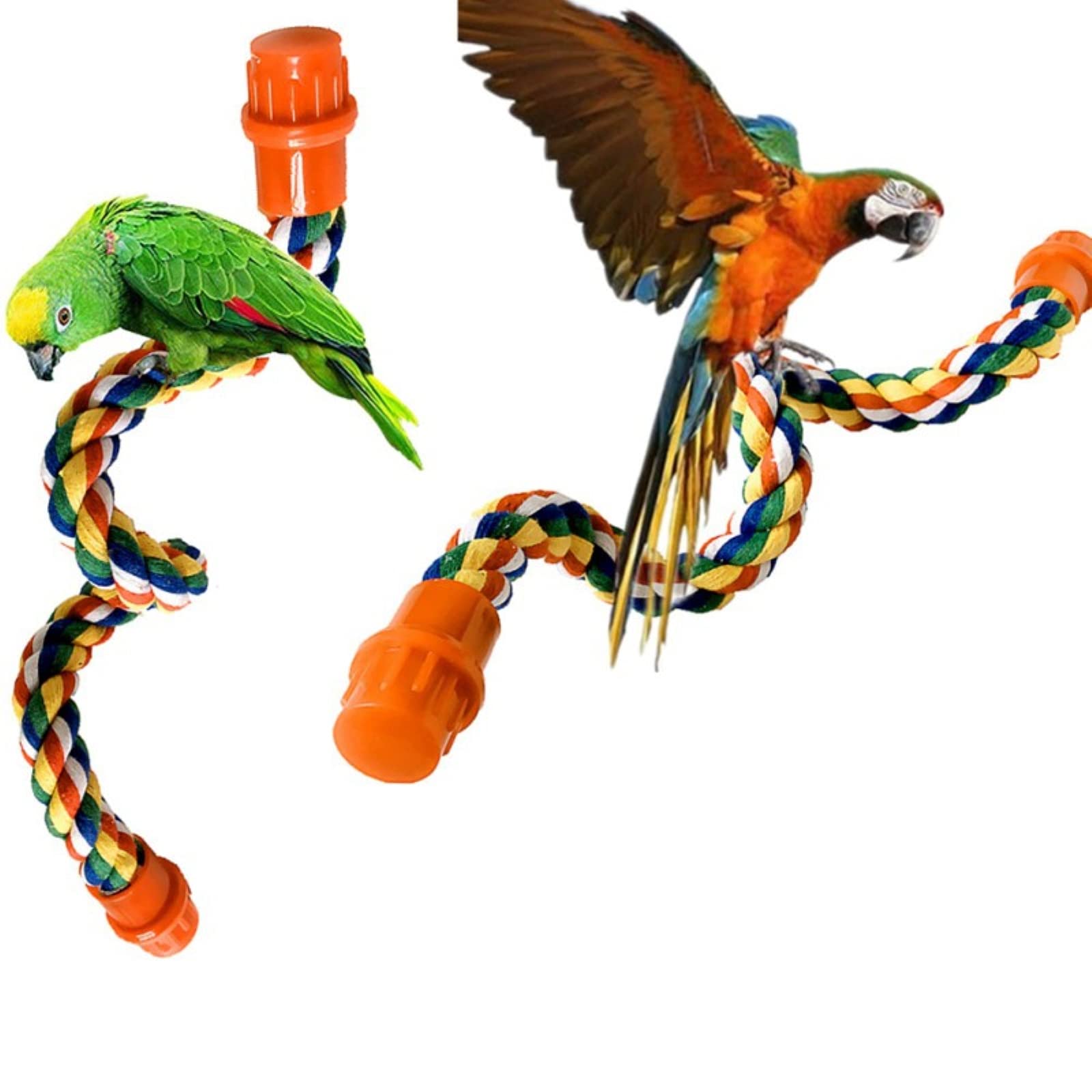 Cotton Standing Rope Perch - Colorful Bird Climbing Parrot Stand Toys - Cage Rope for Parrot/Parakeet/Cockatiel - 40CM (16 Inch) by Brand