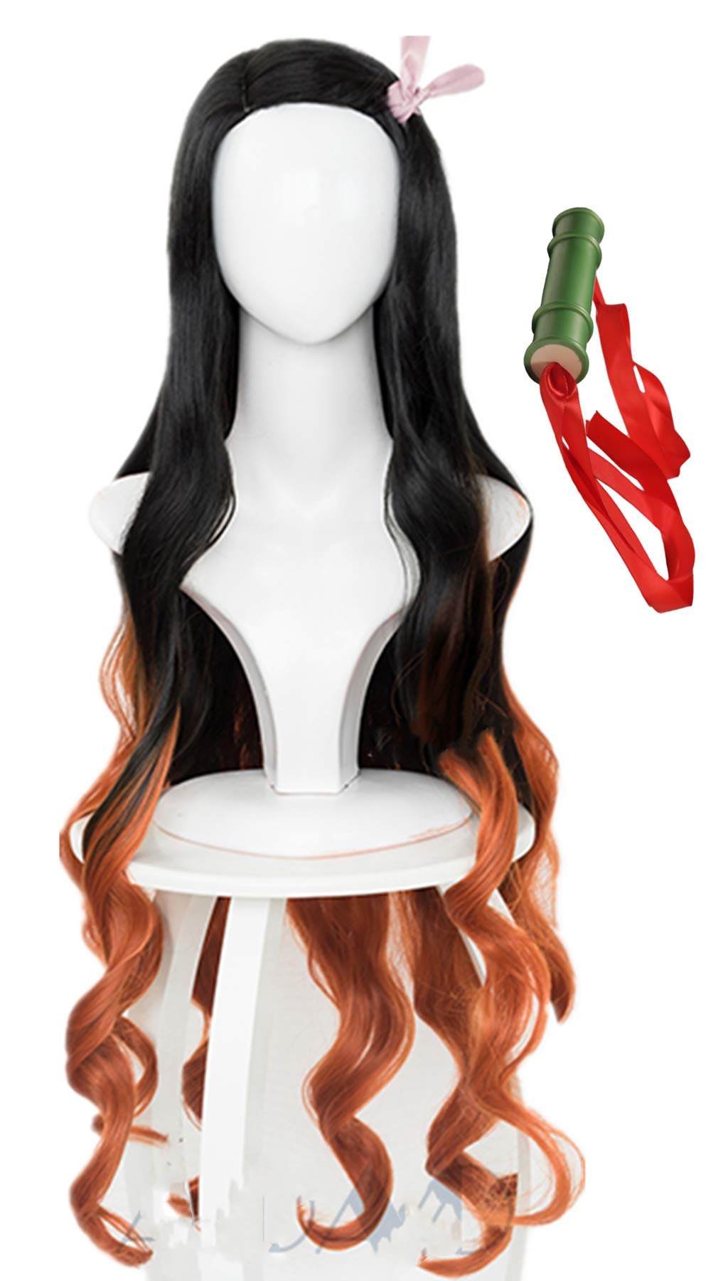 Topcosplay Cosplay Wigs Black Orange Wig Long Halloween Costume Wigs