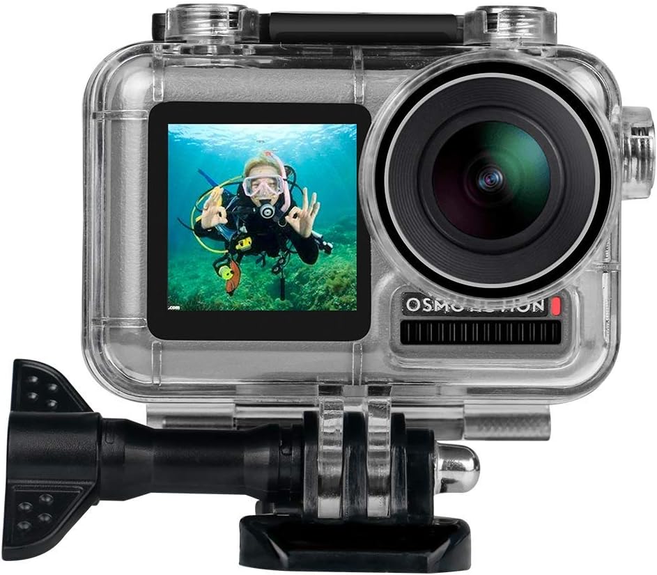 Linghuang 131ft (40m) Waterproof Housing Shell for DJI Osmo Action Transparent Diving Case Underwater Photography Protective Housing Accessories