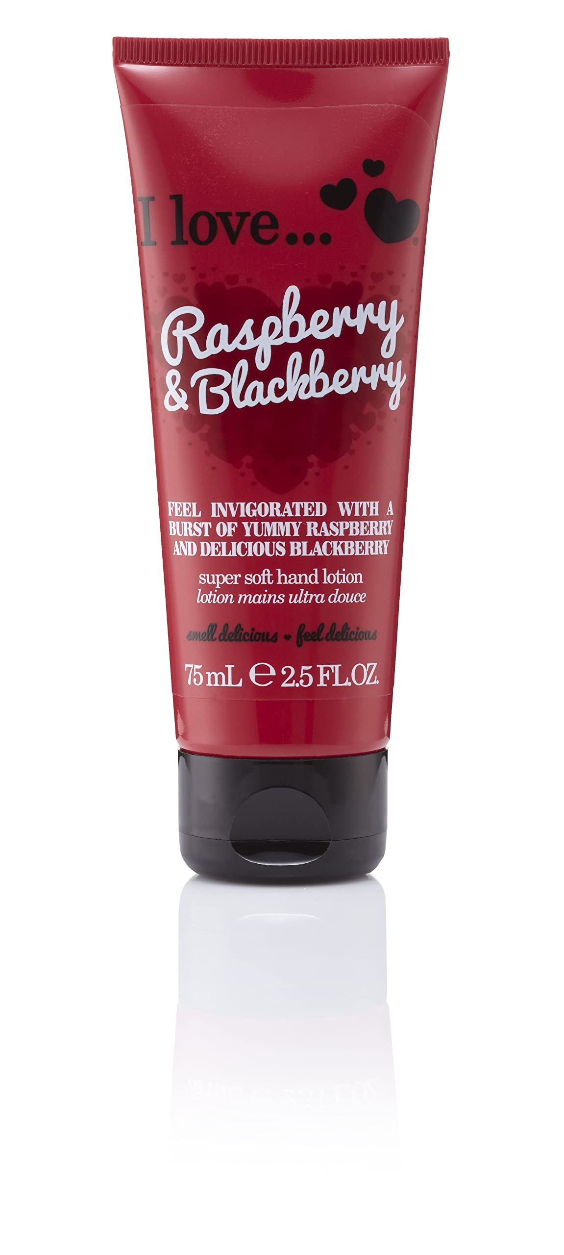 I Love Originals Raspberry & Blackberry Hand Lotion, Helps to Soothe Skin & Relieves Dry Hands, Made With 87% Naturally Derived Ingredients For Soft & Scented Hands, Vegan-Friendly - 75ml