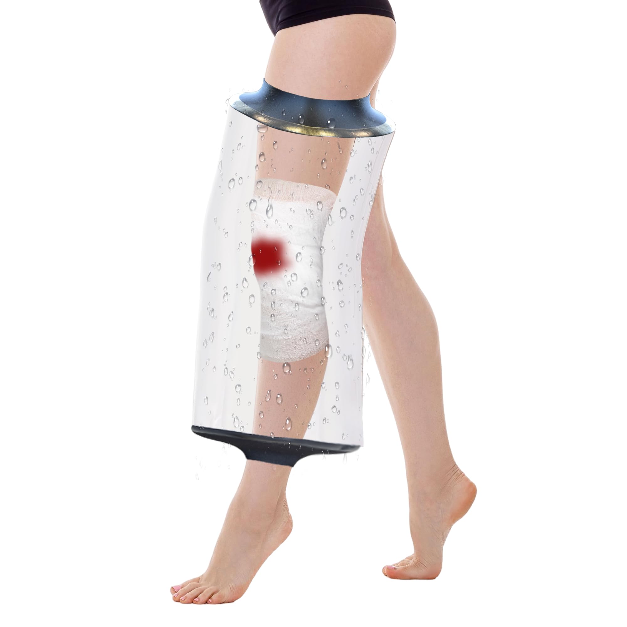 KEEFITT KEEFITT Knee Cast Cover for Shower Large Size KT1184, Waterproof Shower Bandage and Cast Protector for Knee Replacement Surgery, Wound, Burns Watertight Protection Reusable (Large- 60cm Long)