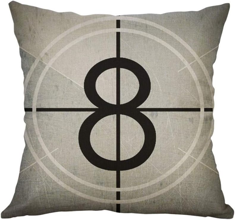 Wenini Movie Theater Throw Pillow Covers Vintage Design Cushion Cover with Letter Print Home Decorative Pillowcases 16x16inch 18x18inch