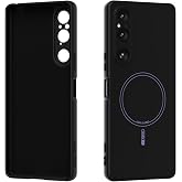 MUDASANQI Compatible with Sony Xperia 1V Case, Magnetic Slim Case Soft TPU Thin Shockproof Bumper Cute Slim Shockproof Protective Phone Cover for Men Women Girls(Black)