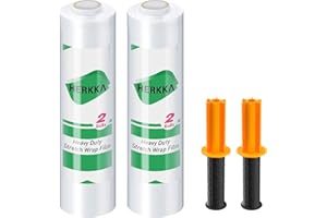 Stretch Film, HERKKA Stretch Wrap with Handles Industrial Strength, Moving Wrapping Plastic Roll, Shrink Wrap for Pallet Wrap, 15" x 1000 Feet, 2 Pack, 60 Gauge