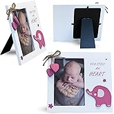 Cedar Creek Sellers Baby Girl You Stole My Heart Wooden Newborn Picture Frame | Perfect for Baby Shower, Pregnancy Gift, Mom & Grandma Gifts | Fits 4 x 6 Pic (Pink)