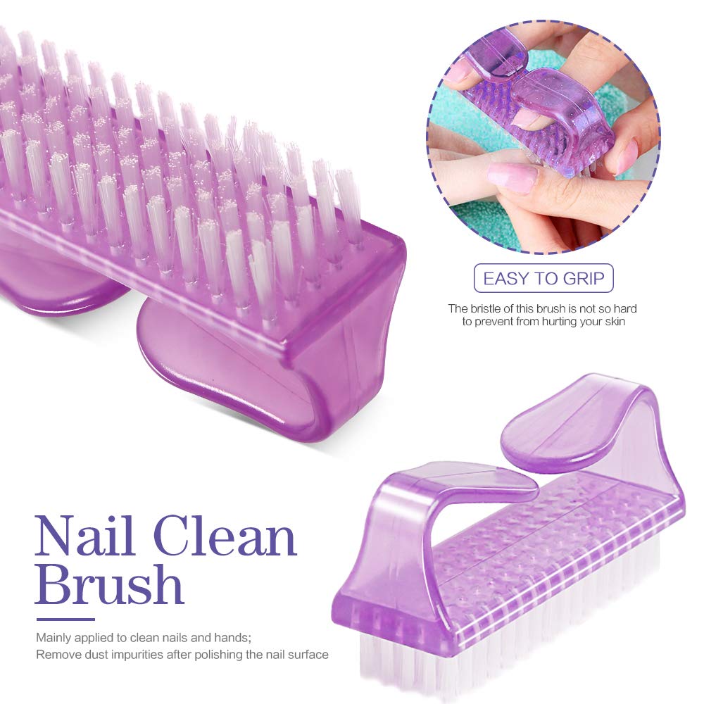 Teenitor Nail Polish Gel Remover Tools Kit with Nail Clips Nail Remover Pads Cuticle Pusher Nail Brushes Nail File Grits 120/180 Buffer Block Grits 400/4000, 6 Pack : Beauty