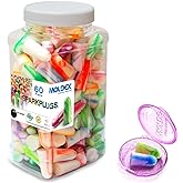 MOLDEX Soft Foam Earplugs Softies&reg; Ear Plugs for Sleeping, Snoring, Work, Travel, Shooting -33dB Highest NRR Made in USA (Bottle Pack, 60 Pairs)