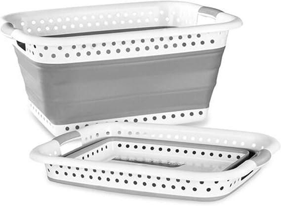 GXFCQKDSZX Wäschekorb Tragbarer zusammenklappbarer Wäschekorb Faltbarer