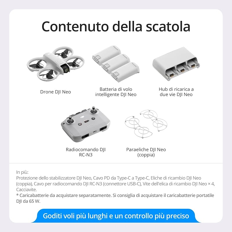 Neo Combo Fly More, mini drone con fotocamera UHD 4K per adulti