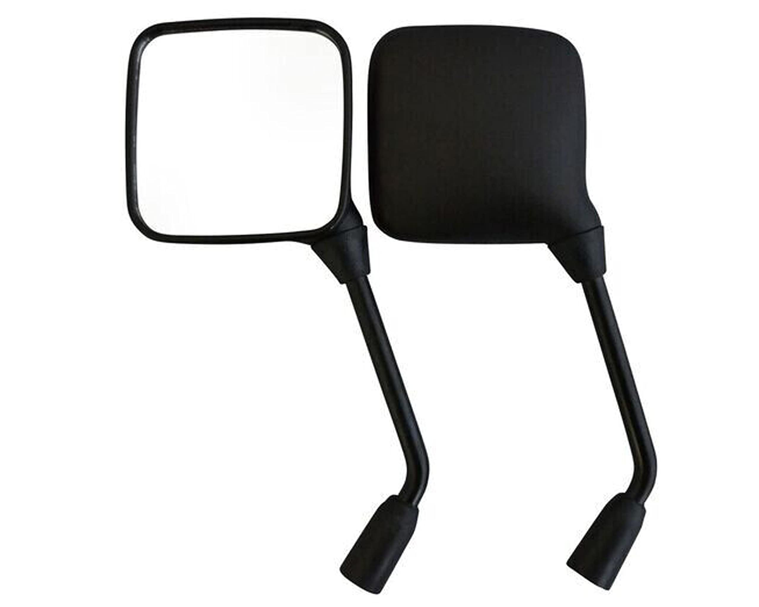 Motorbike Mirrors Long Stem Square Easy Install (1x10mm Righthand Thread & 1x10mm Lefthand Thread)