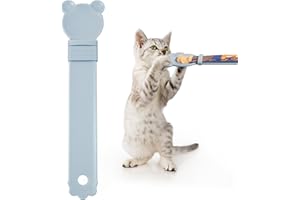 OKAMMY Cat Treat Squeeze Spoon Dispenser - Multifunctional Lickable Wet Cat Treat Dispenser for Cat Liquid Snack Cat Feeding Food Storage and Easy Hanging Cat Food Feeding Spoon (grey)
