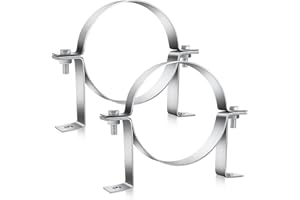 Mineye 2 Pcs 6 Inch B Vent Wall Strap, Round Gas Vent Pipe Strap, B Vent Wall Bracket, Adjustable Wall Strap Pipe Bracket Cla