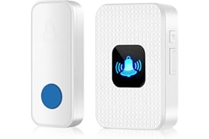 Nestling® Wireless Doorbell Chime Kit-1000 Ft Range 55 Melodies 5 Adjustable Volume LED Indicator, Plug and Play Door Bell with 1 Plug-in Receiver & 1 Doorbell Button for Home Classroom White