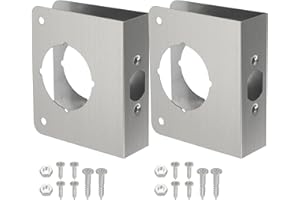 PATIKIL Door Reinforcement Plate, 2 Set Doors Reinforce Repair for 1-3/8" Thick Door 4-1/2" Size Door Knob Lock Latch Deadbol