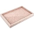 HESHIBI Marble Bathroom Vanity Tray, Natural Luxury Cream Rose Marble Home Kitchen Bathroom Table Tray, Stone Decorative Countertop Serving Trays for Coffee Perfume Jewelry Makeup (Pink)