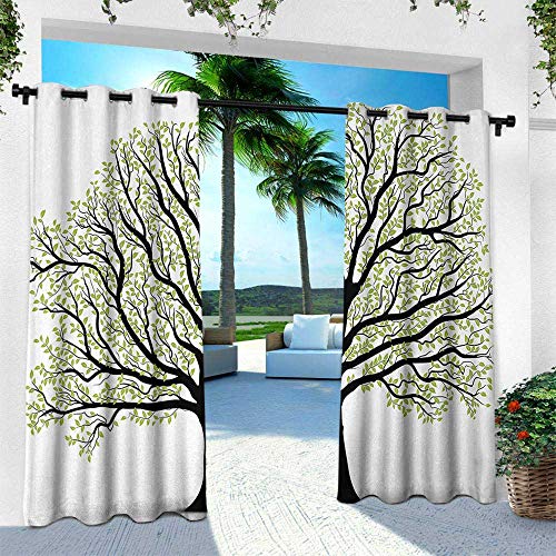 Hengshu Tree Of Life Outdoor Blackout Curtains Big Old Lush Tree