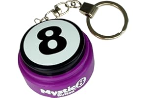NOVELTY888 TALKING BUTTON Mystic 8 Keychain Button - (15 Different Audio Answers) | New Generation of Traditional Mini Magic 8 Ball | Ask a YES or NO Question | White Elephant Gifts for Adults | Fortune Telling Ball