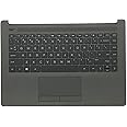 RenBang Tech Replacement for HP 240 245 246 G7 14-cm Laptop Upper Case Palmrest Touchpad with Keyboard Assembly L44060-001 M05460-001 Gray