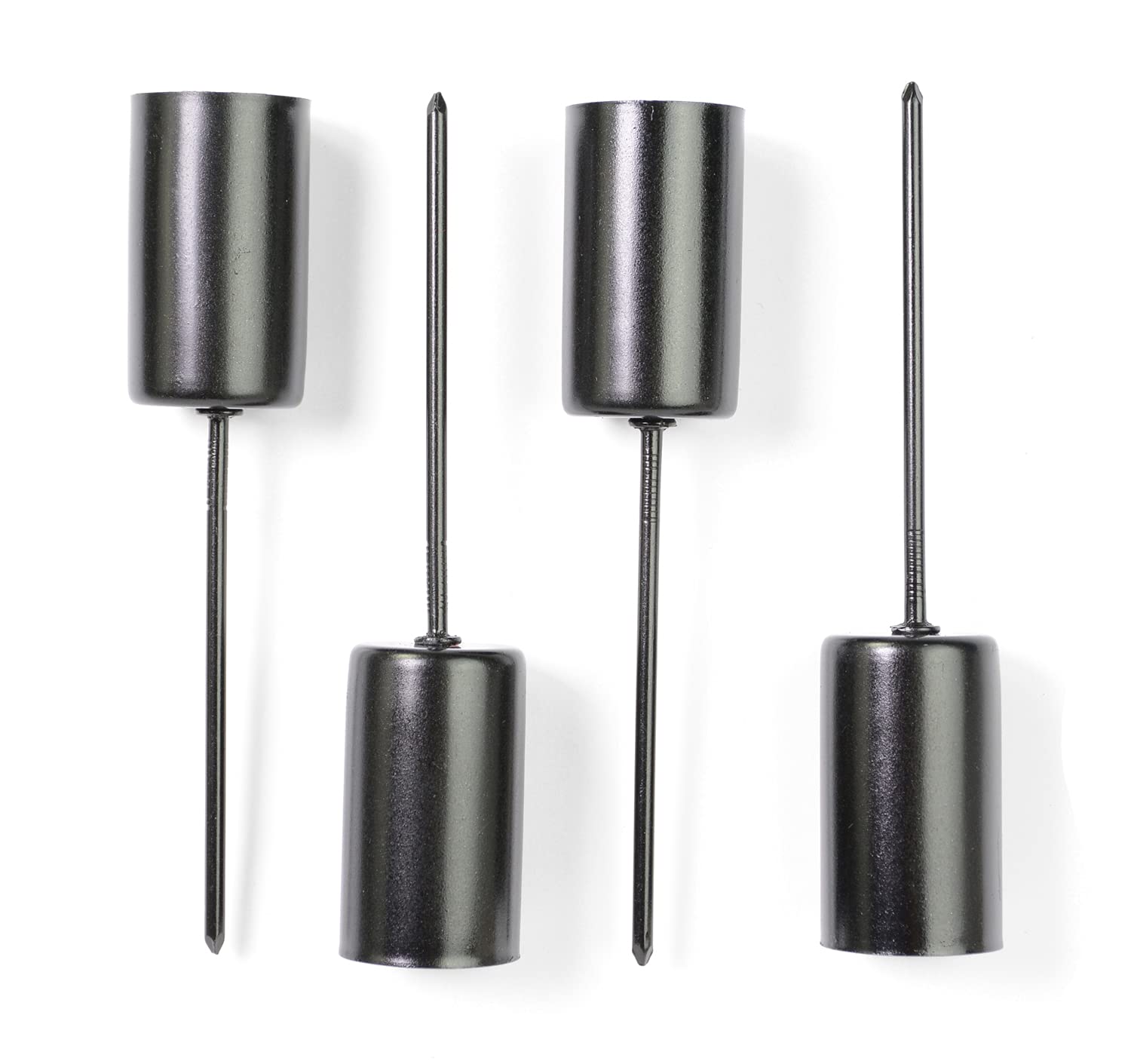 Riffelmacher 10862 - Taper Candle Holder, Metal, 2.3 x 11 cm, Pack of 4, Black, Arrangement, Advent Wreath, Decoration, Christmas