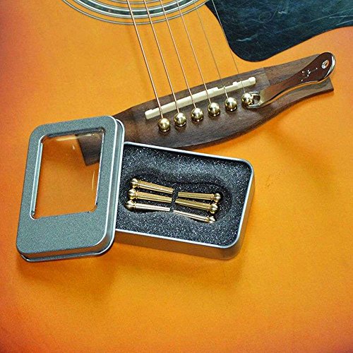 image for Imelod Guitar Bridge Pins Pegs Guitar Parts 6pcs Brass Copper for Acou