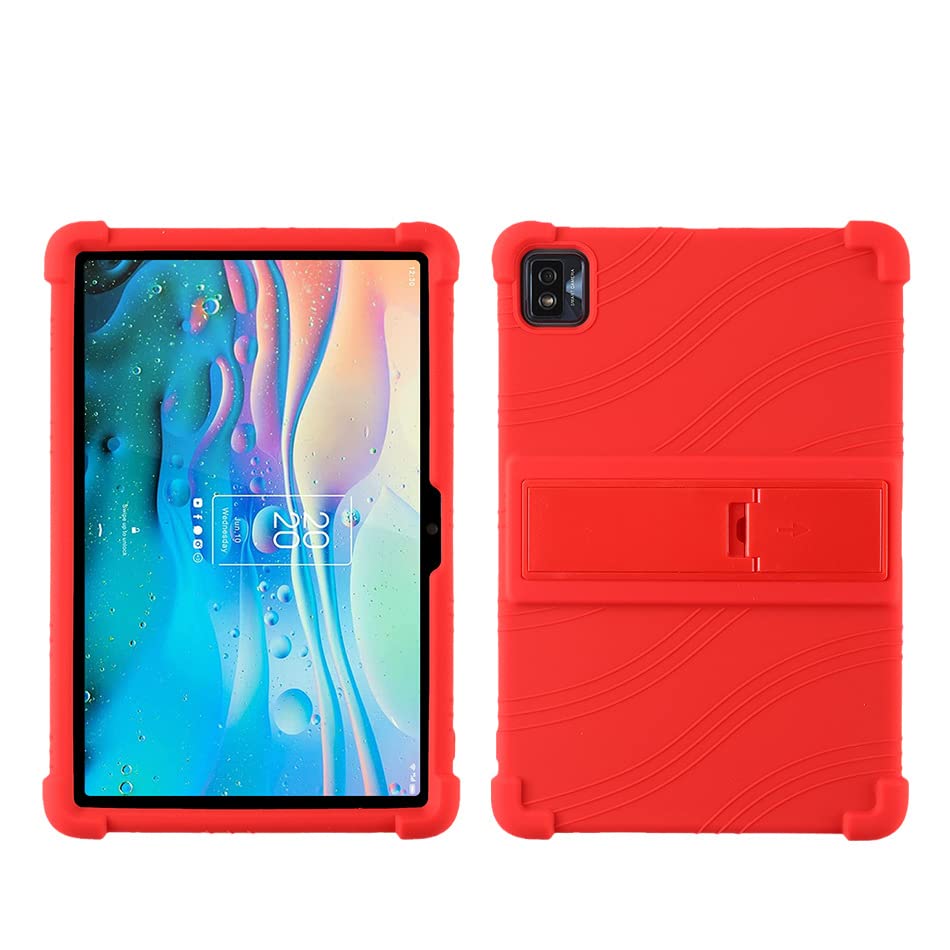 FKQLH Case for Blackview Tab 12, Adjustable Soft Silicone Kids Friendly Protective Cover for Blackview Tab 12 10 Inch, Red