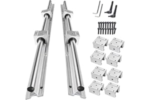 CNCMANS SBR20 Linear Rail 4000mm, 4PCS SBR20-2000mm Linear Rail Shaft Rod + 12PCS SBR20UU Bearing Block and 4 Dowels for DIY CNC Routers Lathes Mills (Spliced)