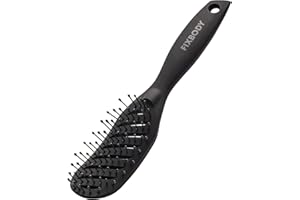 FIXBODY Curved Vent Hair Brush for Blow Drying, Styling and Solon, Detangling Hair Brush for Short Thick Tangles Hair, Both Men and Women, Black
