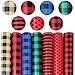 Plaid Faux Leather Sheets,14 Pieces Plaid Printed and Glitter Synthetic Leather Fabric Sheet, 11.8